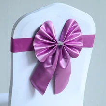 Фиолетовые цветные ленты для свадебных стульев спандекс стул лайкровый пояс стрейч лента бабочка-бабочка вечерние украшения для отелей