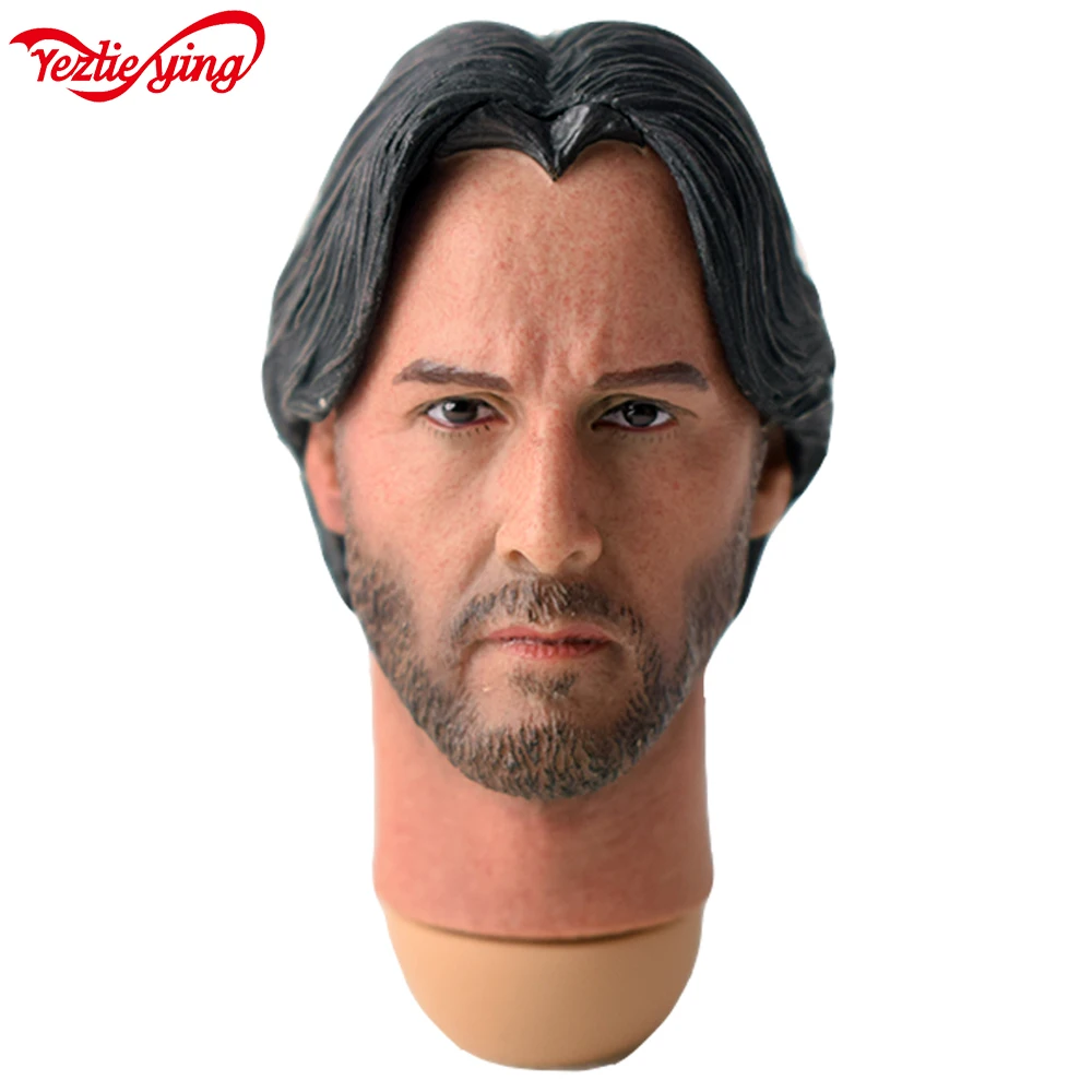 

1/6 Scale Fast Hunting Kill God Keanrivis Head Scuplt Carving Male Man Version Model Short Hair Headplay f 12"Action Figure body