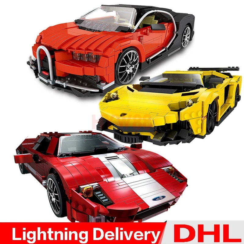 

XingBao 03008 Yellow Flash Racing 03009 Gallon Super 03011 Red Phantom Racing Car Blocks Bricks lepinings Toys Model Clone LP