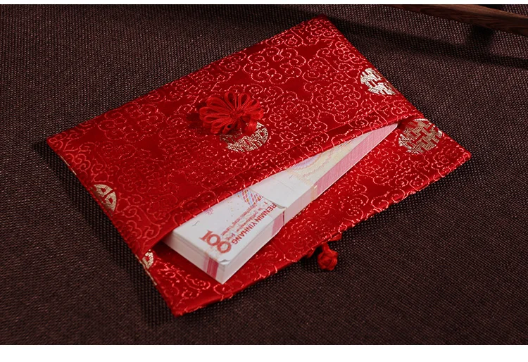 10 шт./компл. Высококачественная свадебная скатерть красный конверт творческая личность парча красный конверт Свадьба День рождения