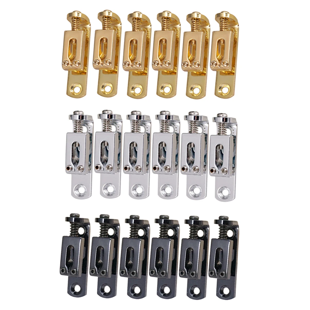 

6Pcs/Set Individual Single Bridge Saddles with Saddel Wrench for 6 String Electric Guitar Parts