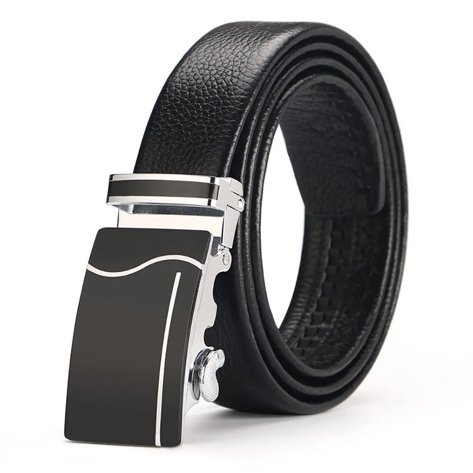 

Vintage Cow Genuine Leather Belts for Men Cowhide Male Strap Automatic Metal Buckle High Quality Men Belts 110-130cm