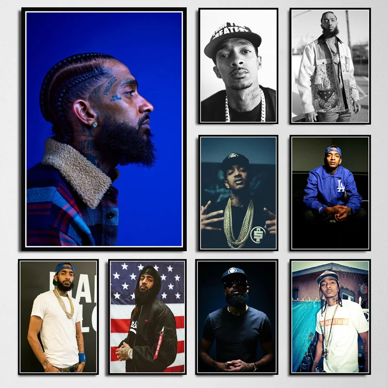 Плакат и печатная графика новая Nipsey Hussle Rapper хип хоп Музыка поп звезда портрет настенная художественная живопись картины для гостиной домашний декор