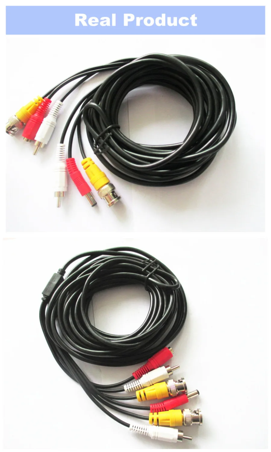 5M/16FT video surveillance BNC RCA DC Connector Video Audio Power Wire Cable For CCTV security Camera