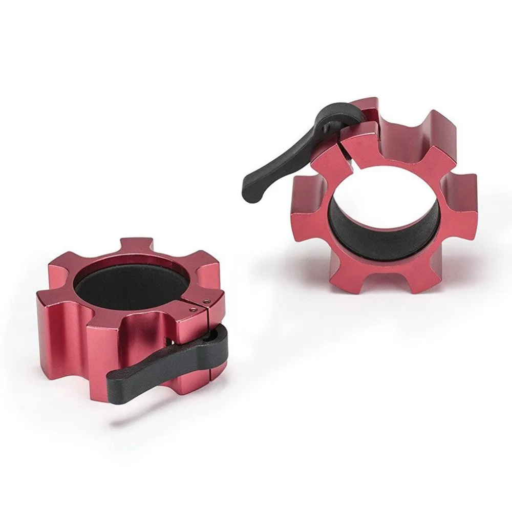1 Pair 2 Inch Weight Lifting Aluminum Standard Barbell Collar Lock Jaw Barbell Fitness Body Building Equipment Gym Lifting Clamp