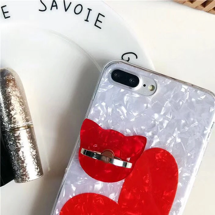 Finger Ring Mobile Phone Smartphone Stand Holder For iPhone X 8 7 6 shell Heart Smart Phone IPAD Mount Stand  (8)