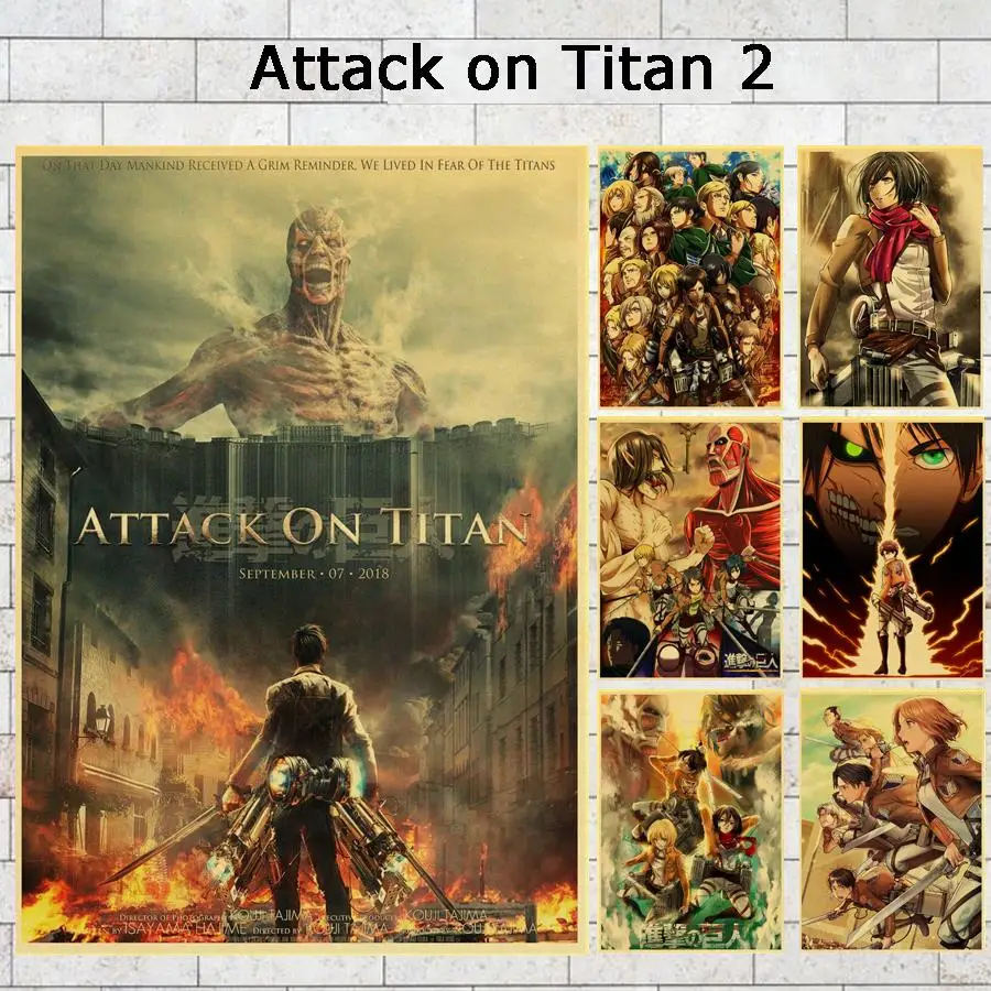 

Hot Sales Japanese Anime Attack on Titan 2 Poster Wall Decals Game Poster Home Bar Wall Decorative Painting Wall Decals/Stickers