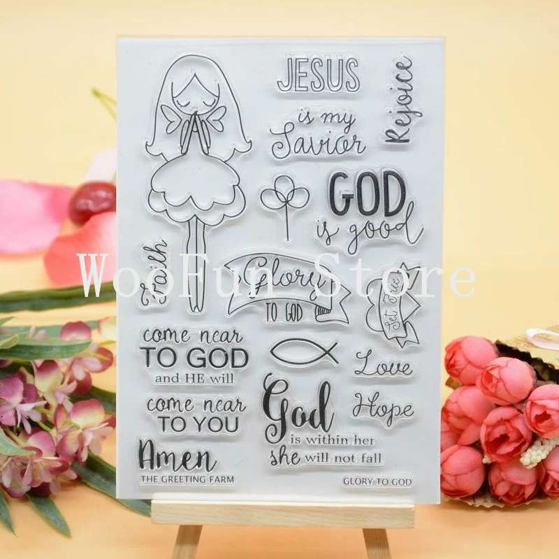 

Jesus God is good Rubber Clear Stamp for Card Making Decoration and Scrampbooking