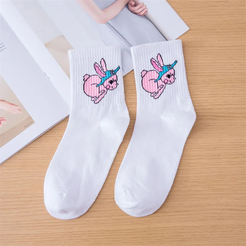 Новые женские милые носки из хлопка с кошкой в стиле Харадзюку, носки из хлопка с кошкой