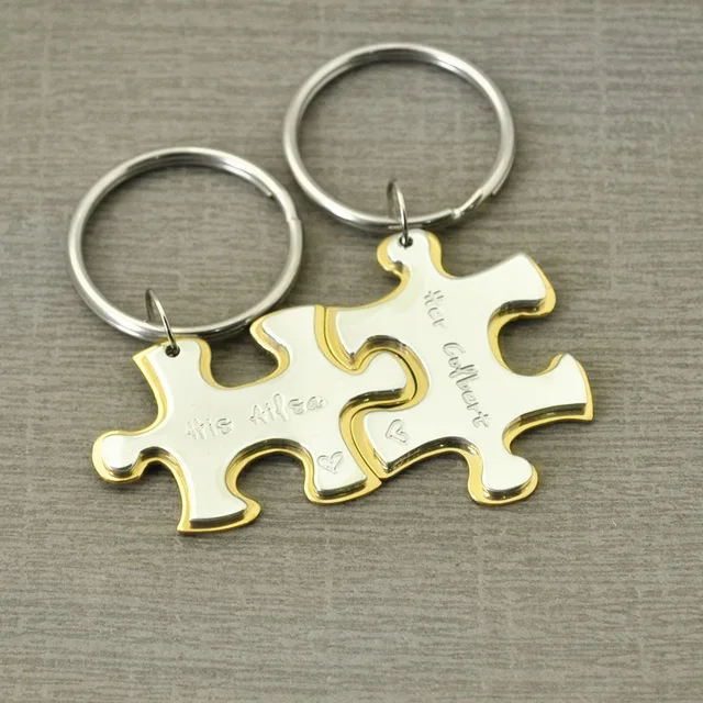 personalized puzzle keychains custom keychains puzzle piece key
