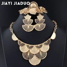 Jiayijiaduo наборы свадебных ювелирных изделий для женщин ожерелье серьги Шарм аксессуары для одежды лист золотой цвет/серебряный цвет турецкий