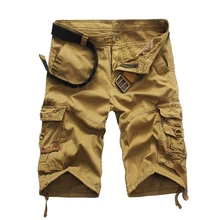 Для мужчин мужские шорты по колено свободные брюки Safari Стиль несколькими карманами Рубашки домашние мужские летние Повседневное одежда