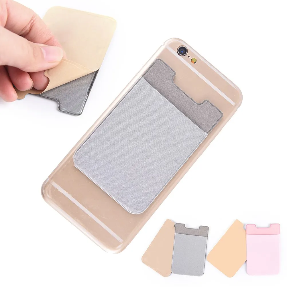 Phone Wallet Case Credit ID Card Holder Sticker Pocket Women Men