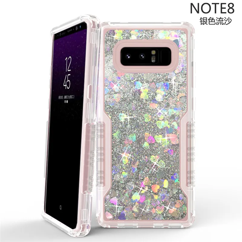 Передняя и задняя 360 Защитный чехол для samsung s8 s9 Plus note8 note9 прозрачный алмаз Модный Блестящий антидетонационный Гибридный Броня