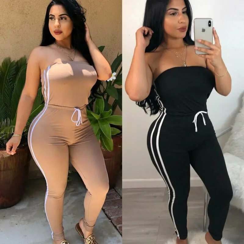 

2019 New Sports Jumpsuit Gym Running Fitness Athletic Sleeveless Leggings Pant Summer Tracksuit Elastic Tight Jumpsuit for Women