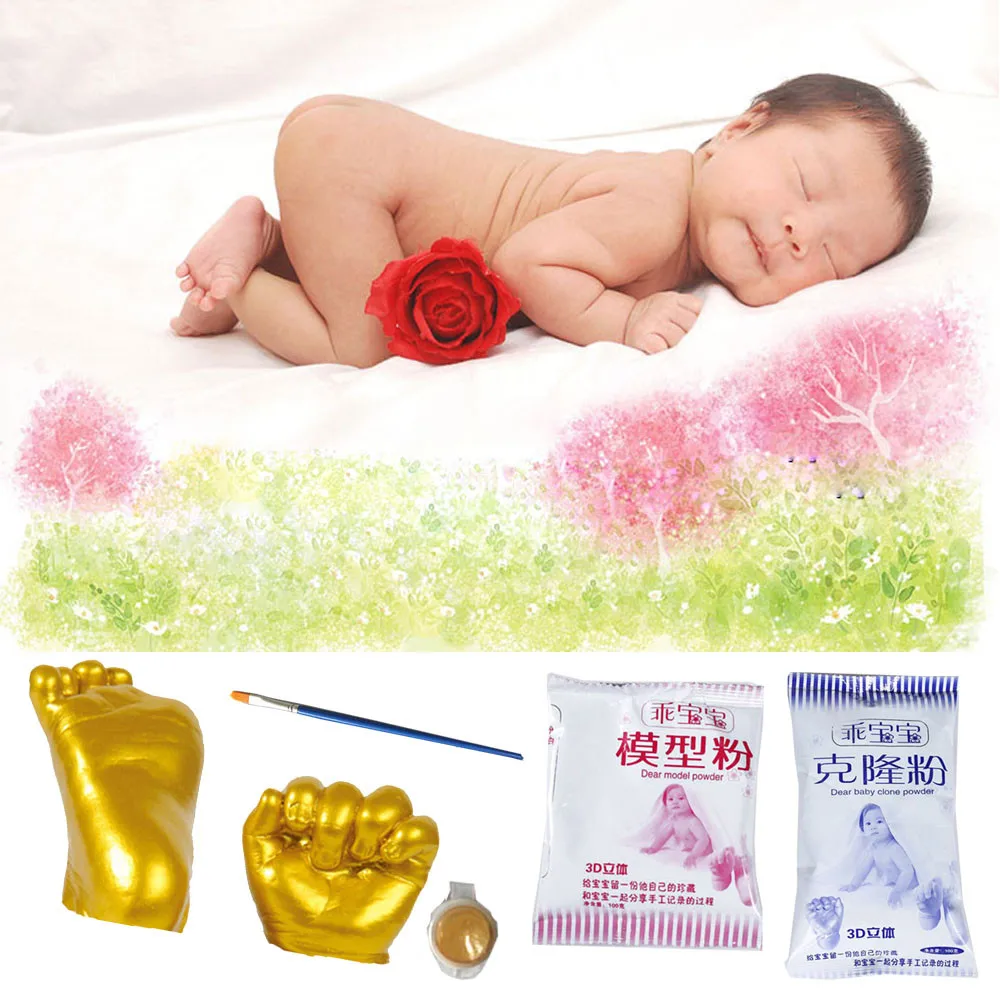 

3D Plaster Handprint Footprint Baby Mould Hand&Foot Casting Prints Kit Cast Gift Art Practice Tool #40-18