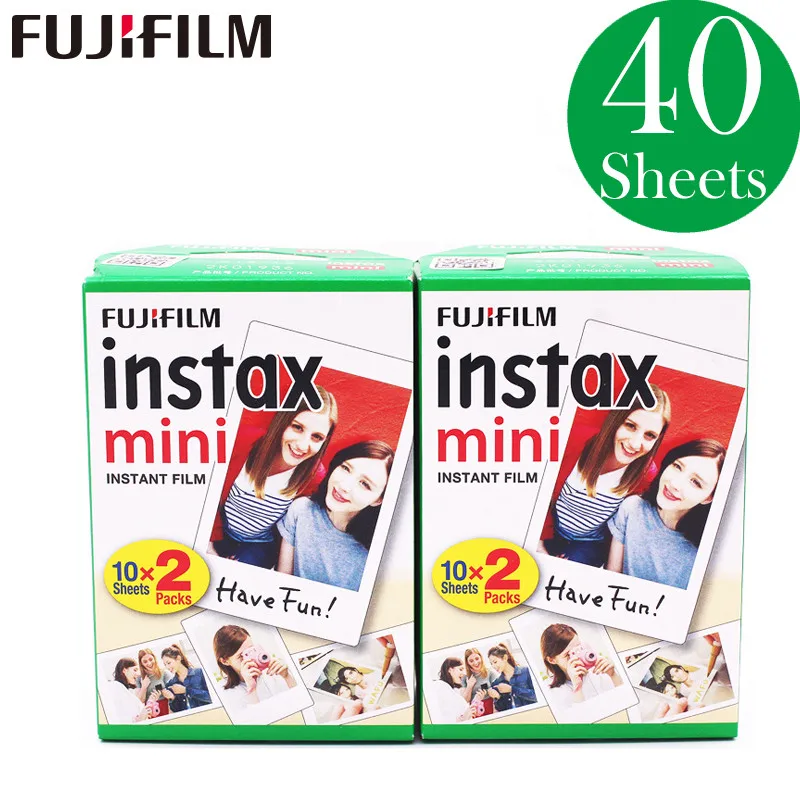 20-100 листов Fujifilm Instax Mini белая пленка мгновенная фотобумага для Instax Mini 8 9 7s 9 70 25 50s 90 камера SP-1 2 камеры - Цвет: 40sheets