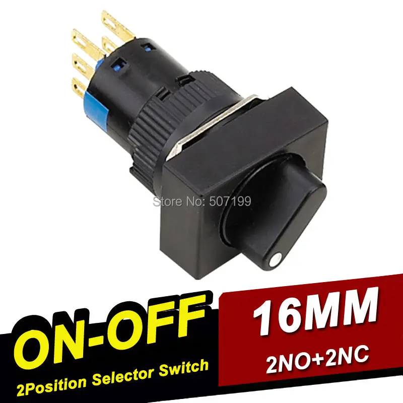 

10PCS/LOT selector switch 2position on-off 2NO+2NC latching selector roptary switch