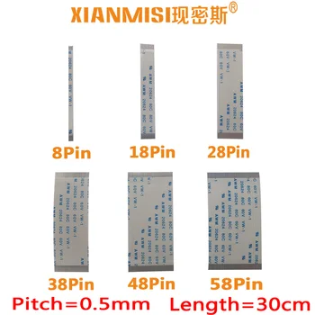 

FFC/FPC Flat Flex Cable 8Pin 18Pin 28Pin 38Pin 48Pin 58Pin Same Side 0.5mm Pitch AWM VW-1 20624 20798 80C 60V Length 30cm 5PCS