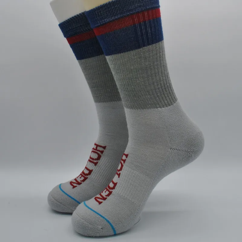 1 пара США бренд 40% шерсть мериноса махровые теплые мужские носки для скейтеров походные носки - Цвет: Небесно-голубой