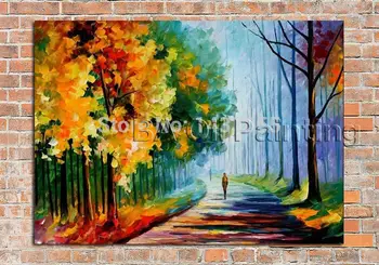 

100% Handpainted Abstract Quiet Little Path Knife Thick Oil Painting On Canvas Wall Picture For Home Decor As Best Gift