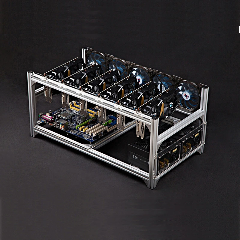 PC Computer Mining Case For 6 GPU Chassis Frame Support GTX 1080 ti 1070 1060 1050 P106 Graphics Video Card FAN 2 Power Supply PC Computer Mining Case For 6 GPU Chassis Frame Support GTX 1080 ti 1070 1060 1050 P106 Graphics Video Card FAN 2 Power Supply