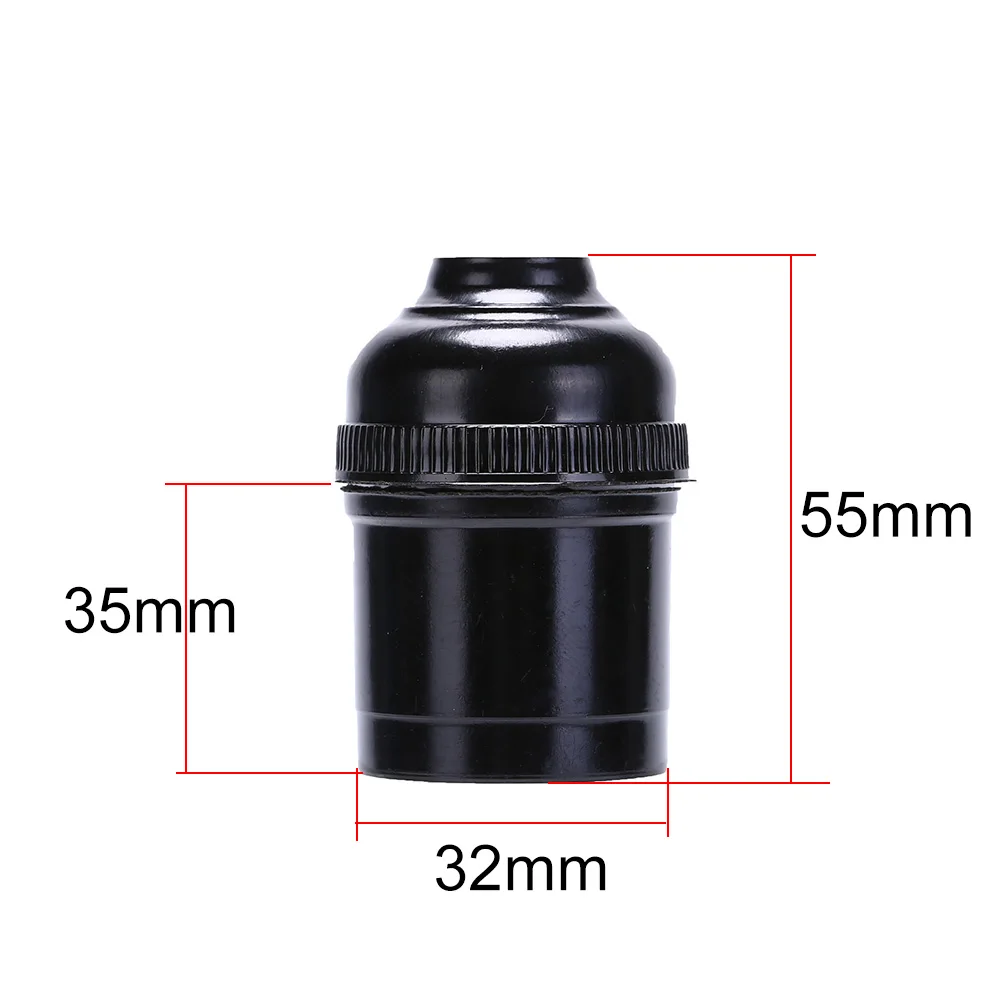 

1PC Hot Selling Screw Cap Socket E27 3/4A 250V Light Bulb Lamp Holder Pendant Vintage Black Lamp Bases Adapter