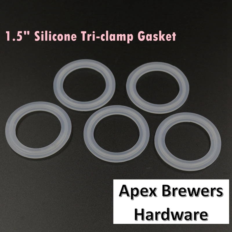 1.5" Silicone Tri Clamp Gasket, Clear, for Sanitary Ferrule, 5pcs/lot