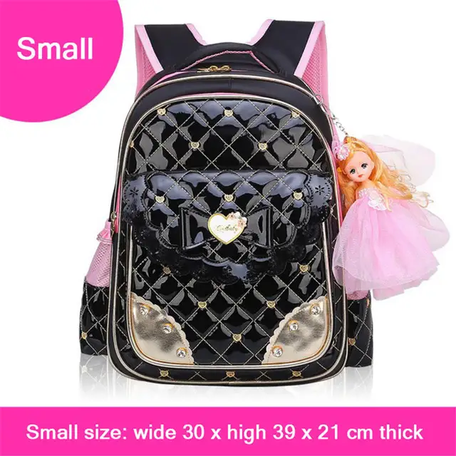 Children's 8 year old girl's waterproof backpack glitter back pack fashion schoolbags PU skin