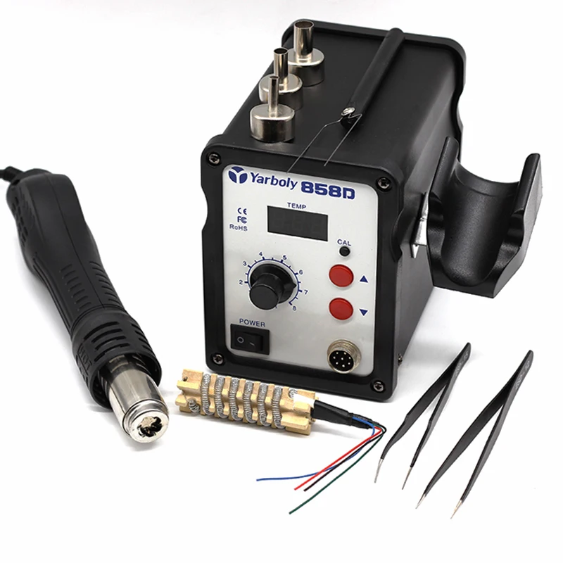 858D 700 Вт 220 В паяльная станция с горячим воздухом светодиодный тепловой пистолет фен для BGA IC инструмент для демонтажа ЕС вилка + Тепловая