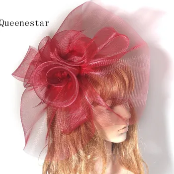 

Large Wedding Fascinator Hat Women Wedding Bride Flower Feather Headwear Hair Clip Banquet Race Horse Cocktail Ladies Headpieces