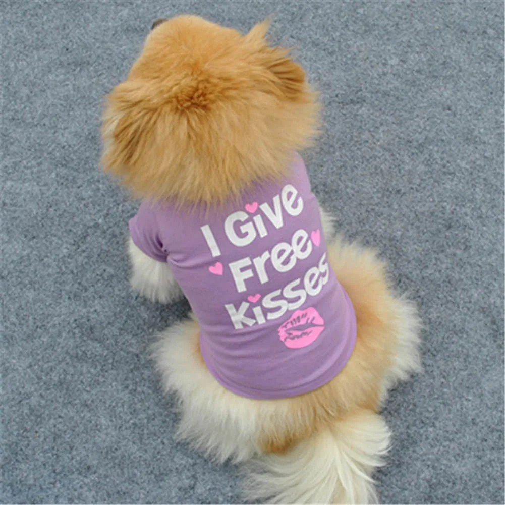 

Hot New Pet Dog Clothes Puppy Letters Print T-shirt Cotton Short Sleeves Outfit Summer Spring Pets Product LXY9 MA1318