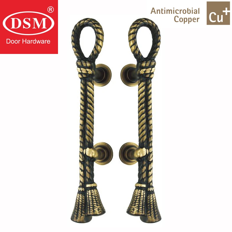Elegant Entrance Door Handle Precision Cast Antimicrobial Copper Cu+