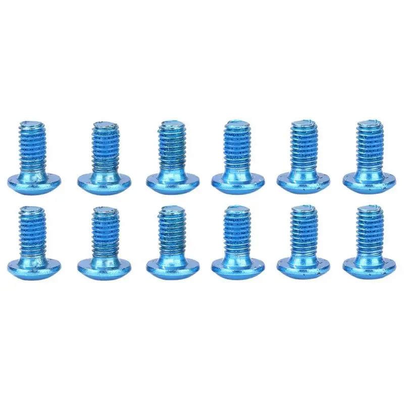 12 шт. винты для бутылки воды для велосипеда M5x8mm дисковые тормозные болты ротора T25 держатель для велосипеда болты клетка винт ремонт аксессуар - Цвет: Синий