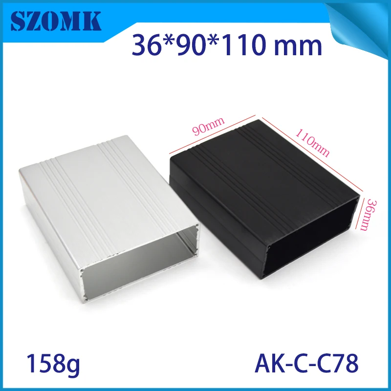 Szomk Custom Diy Extruded Aluminum Heat Sink Enclosure for inverter relay GPS tracker aluminum box audio display junction box (1)