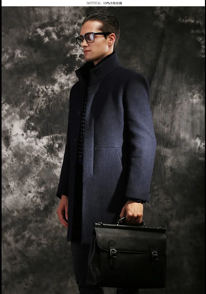 Новая зимняя высококачественная Мужская куртка, деловое повседневное теплое пальто плюс шерстяное пальто, длинное пальто, ветровка, воротник из меха норки, съемный