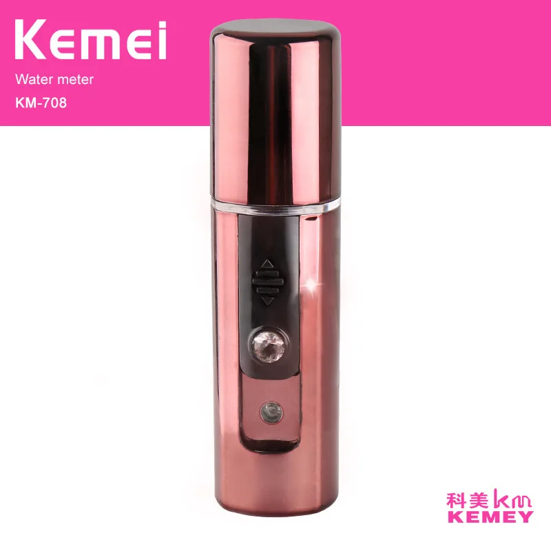 

Kemei Ultrasonic Nano Facial Steamer Handy Facial Spa Sprayer 1 Hour Quick Charge Water Supply Instrument Plug and Play