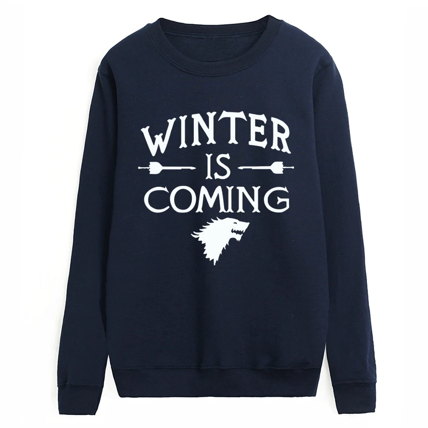 

pullovers Women casual fleece Sweatshirts 2019 Game of thrones winter coming New Autumn Hoodies Harjuku funny hip hop tracksuits