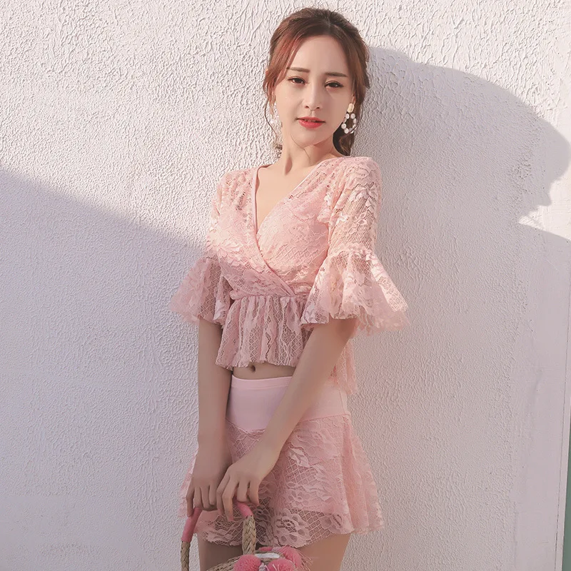 2019 Азиатский костюм бикини для леди из трех частей сексуальный маленький