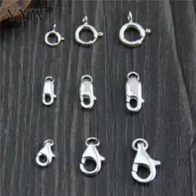 3 шт./лот, аксессуары, застежки, фурнитура, пряжка, 925 пробы, серебро, омаровый коготь, застежки для ювелирных изделий, ожерелья, браслетов