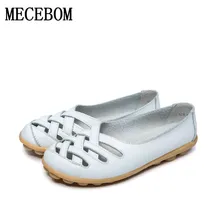 New 2016 women genuine leather shoes women flats fashion slip on woman sandals loafer wholesale Summer shoes size 35-40