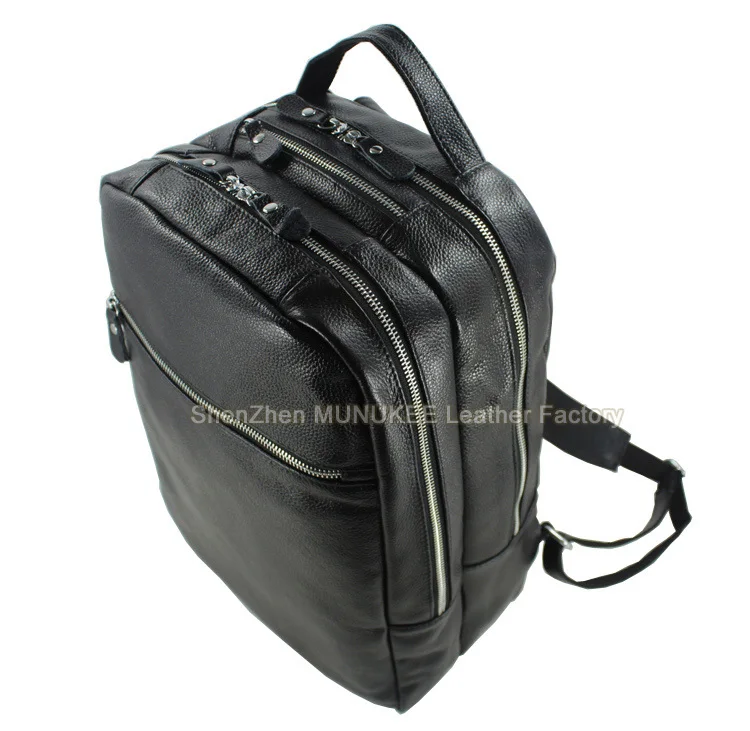 Новинка, корейский мужской рюкзак из натуральной кожи, черный модный рюкзак, кожаная школьная сумка, сумка для книг, мужской рюкзак, мужской ранец