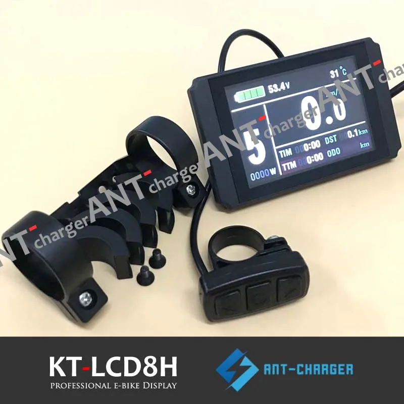 Free Shipping Ebike 24V36V48V KT-LCD8H Color Matrix Display Ktlcd8h Intelligent Meter KT LCD8H Black Control Panel With 5 Pins Connector For KT Controller Electric Bicycle Bike Parts (4)