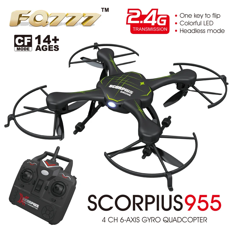 

FQ777- 955 2.4G 4CH 6Axis Headless Mode One Key Return RC Quadcopter RTF Free Shipping