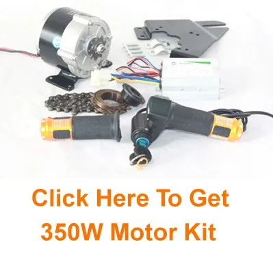 Discount 250W ELECTRIC BRUSH MOTOR FOR BICYCLE ELECTRIC ACCELERATOR WITH BUTTO SWITCH AND BATTERY VOLTAGE SIMPLE MOTOR KIT FOR DIY E-BIKE 6