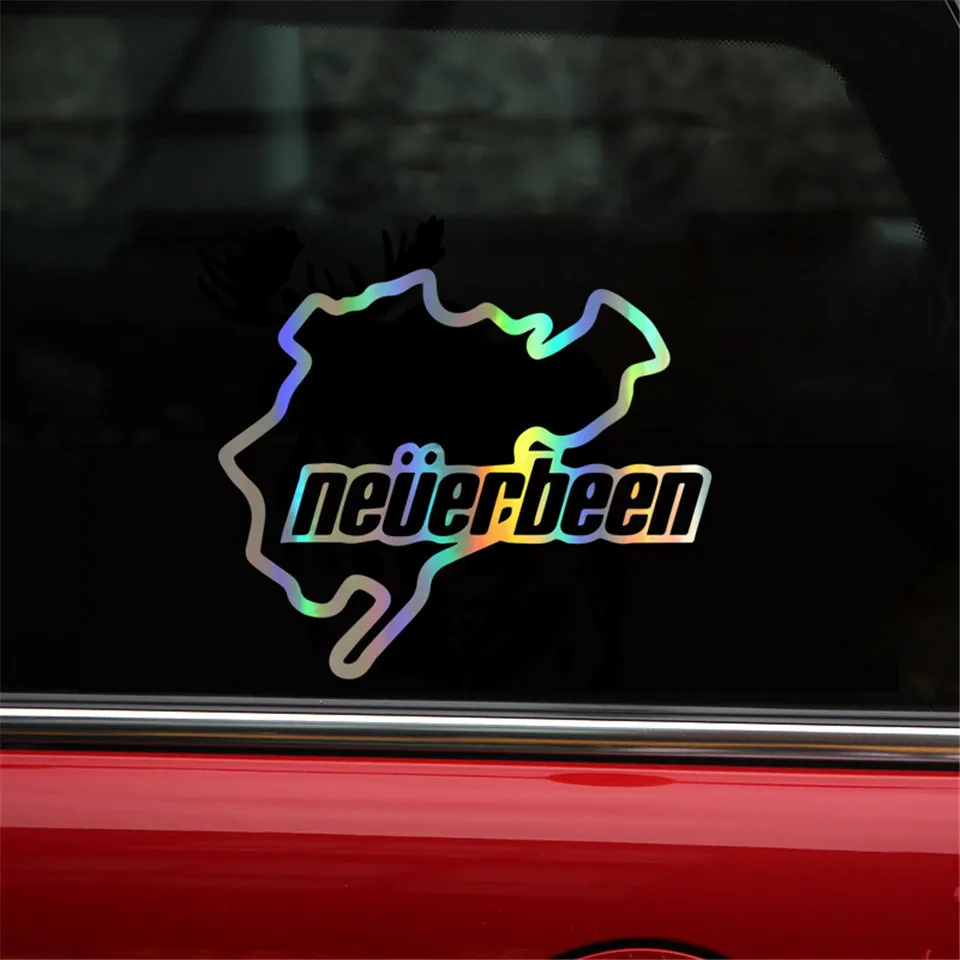 Funny NEVERBEEN car stickers nurburgring Reflective decal JDM Dubber drift Car Truck Window Bumper (5)