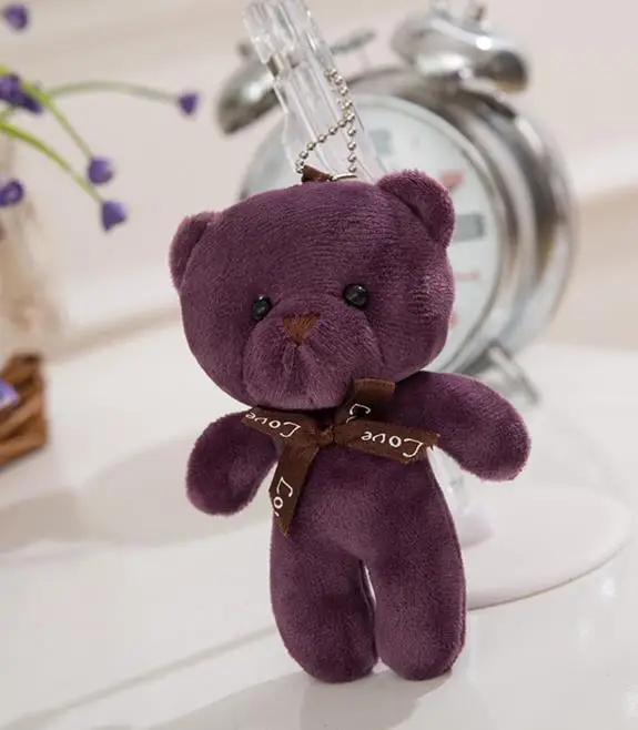 Мягкие мишки плюшевые игрушки для девочки Baby Shower свадьбу пользу мультфильм животных ключевой мешок Подвески 12 см Рождественские подарки