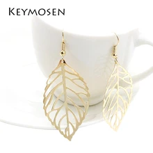 

Hot sale Noble Vintage Leaf Earring New Design Bohemian Hollow Dangle Drop Earrings Charm Gold Jewelry For Women Wholesale
