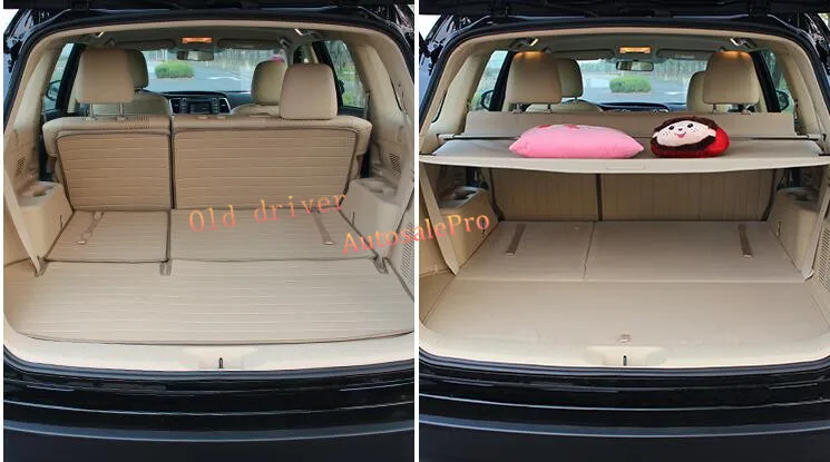 

Beige Retractable Rear Cargo Trunk Security Cover Shield For Toyota Highlander 7 Seats 2014-2016