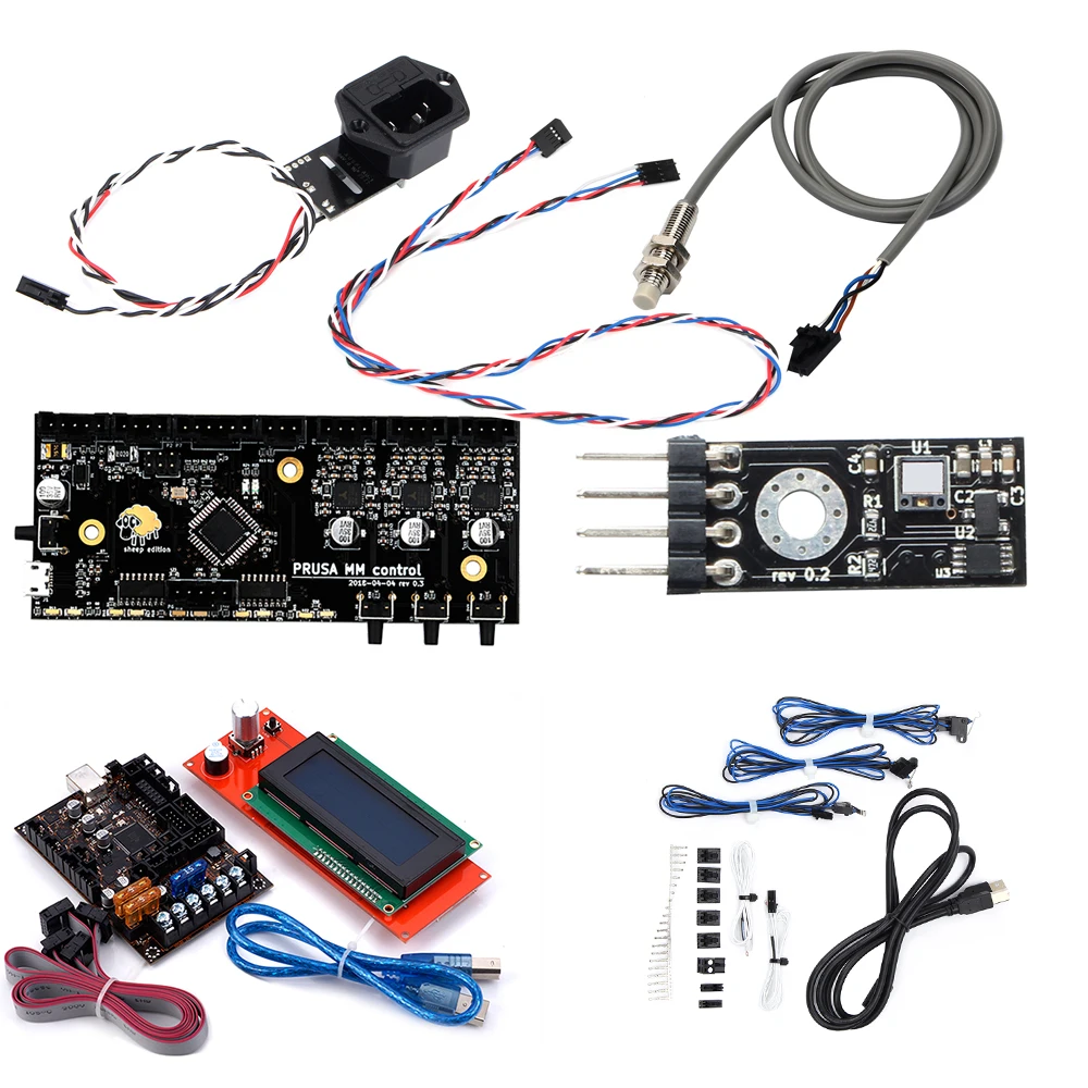 EinsyRambo 1.1a материнская плата+ комплект проводов+ 2004 lcd+ power Panic+ Датчик накаливания+ MMU2+ PINDA V2 датчик для Prusa i3 MK3